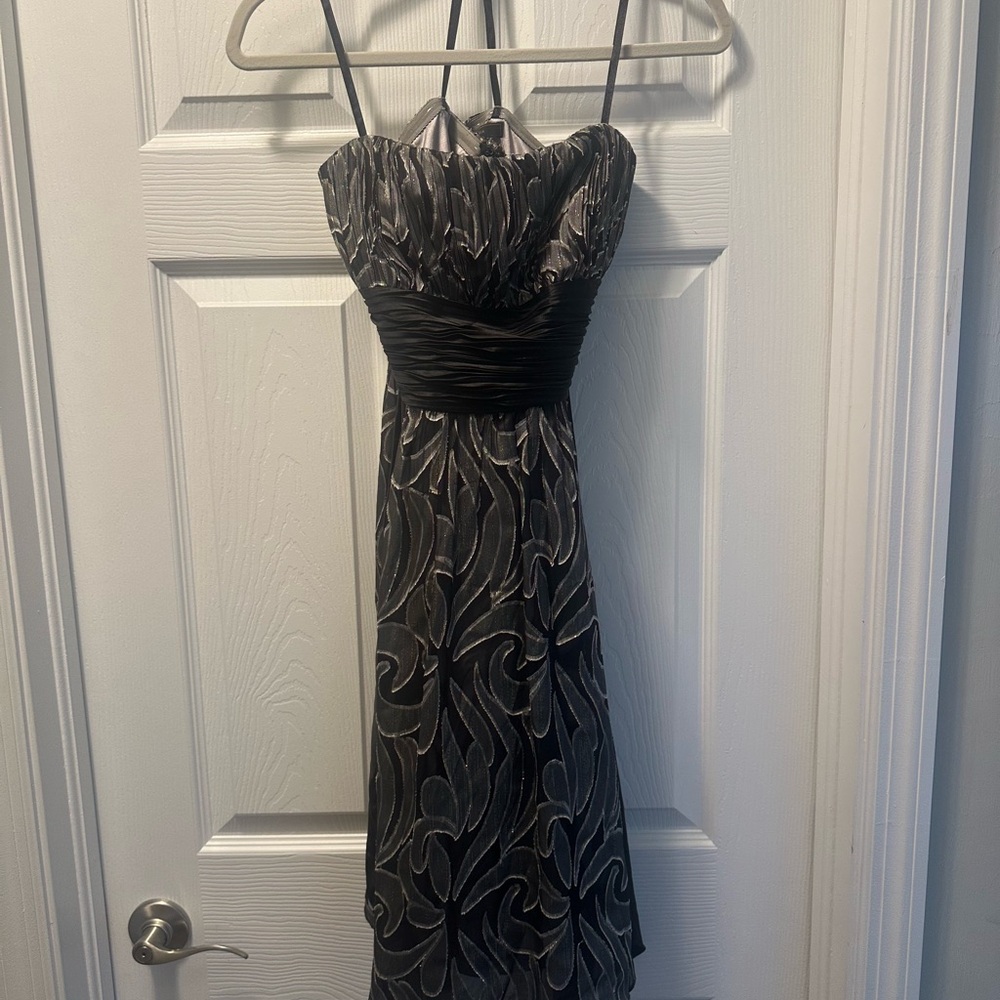 BCBGMaxAzria Strapless Black and Gray Dress